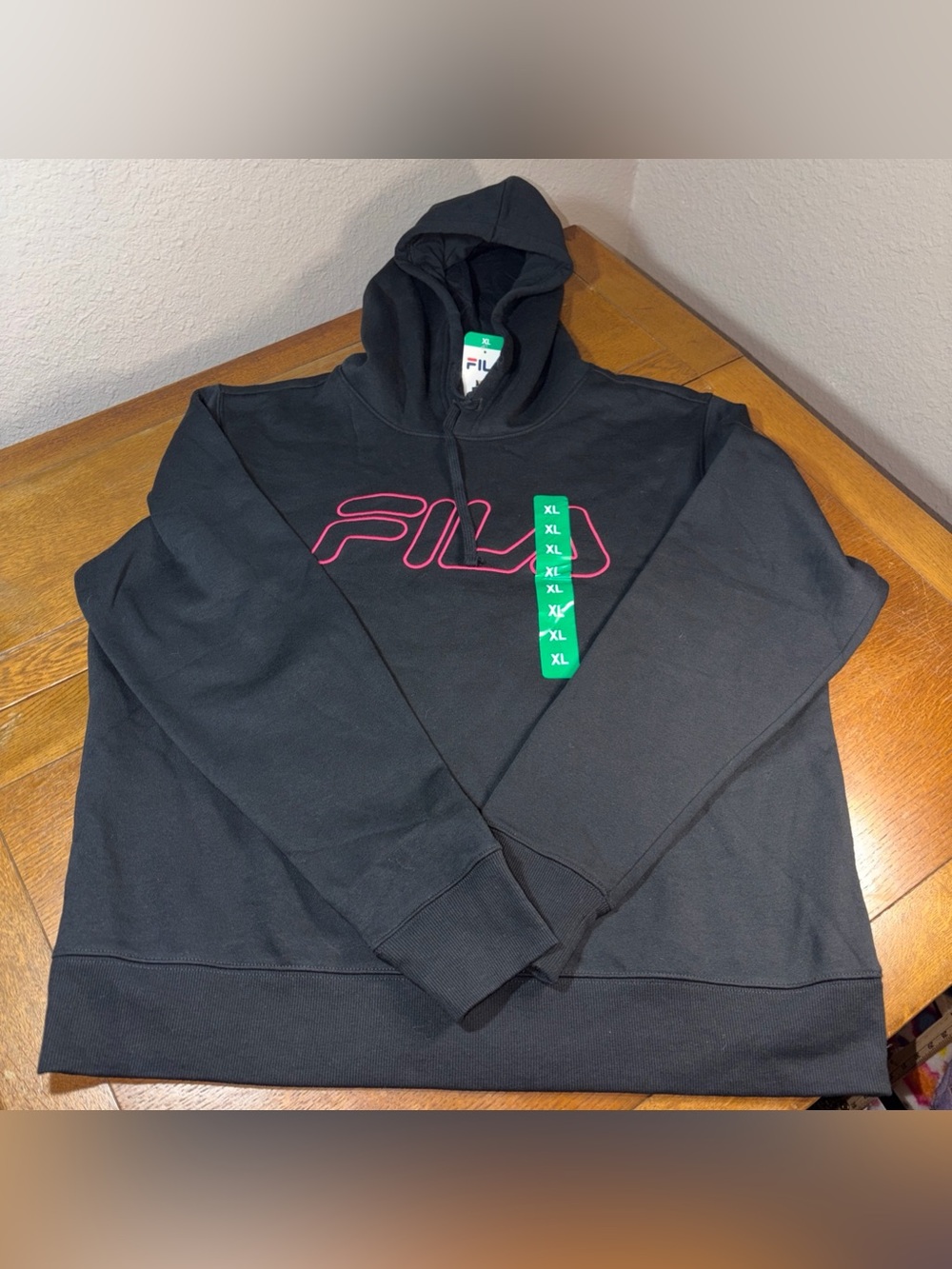 Fila Pullover Hoodie Adult X-Large Black Soft Athletic Gym Top Womens